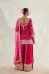 Hot Pink Raw Silk Sharara Set 