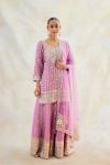 Mauve Silk Sharara Suit Set