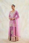 Mauve Silk Sharara Suit Set