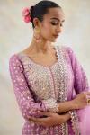 Mauve Silk Sharara Suit Set