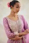 Mauve Silk Sharara Suit Set
