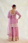 Mauve Silk Sharara Suit Set