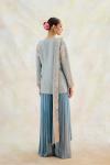 Moon Blue Georgette Sharara Set
