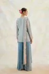 Moon Blue Georgette Sharara Set