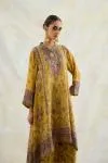 Honey Mustard Embellished Kaftan Set