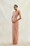 Misty Rose Drape Net Gown