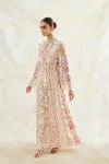 Cream White Printed Kaftan Set 