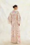 Cream White Printed Kaftan Set 