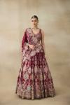 Garnet Red Crepe Lehenga Set