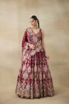 Garnet Red Crepe Lehenga Set