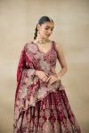 Garnet Red Crepe Lehenga Set