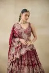 Garnet Red Crepe Lehenga Set