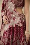 Garnet Red Crepe Lehenga Set