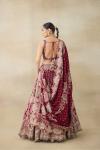 Garnet Red Crepe Lehenga Set