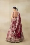 Garnet Red Crepe Lehenga Set