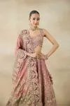 Peach Embroidered Lehenga Set 