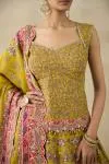 Cadmium Crepe Yellow Lehenga Set