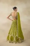 Solid Muted Yellow-Green Lehenga Set 