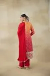 Ombre Red Silk Suit Set 