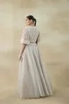 Bright Gray Organza Lehenga Set