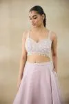 Champagne Pink Organa Lehenga Set