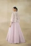 Champagne Pink Organa Lehenga Set