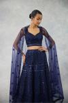 Deep Navy Net Lehenga Set 