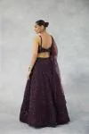 Deep Wine Net Lehenga Set