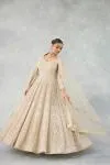 White Beige Anarkali Set