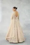 White Beige Anarkali Set