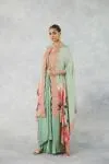 Muted Teal Cape Suit