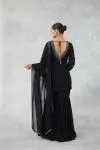 Charcoal Black Sharara Set