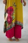 Coral Yellow Satin Suit Set