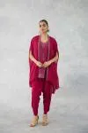 Plum Red Dhoti Set