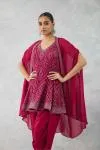 Plum Red Dhoti Set