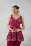 Plum Red Dhoti Set