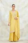 Butter Yellow Crepe Garara Set