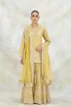 Yellow Georgette Sharara Set