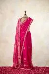 Fuchsia Pink Organza Saree