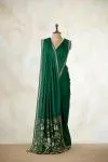 Forest Green Tussar Silk Saree