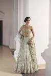 Aqua Tissue Net Lehenga Set