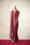 Magenta Organza Silk Saree