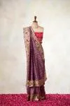 Grape Purple Tussar Silk Saree