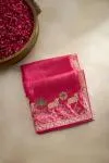 Fuchsia Pink Organza Saree
