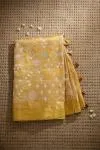 Mustard Yellow Organza Tissue Saree