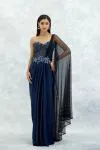 Sapphire Satin Drape Saree