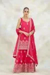 Fuchsia Pink Georgette Garara Set
