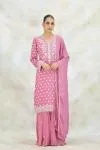Blush Pink Crepe Garara Set