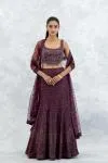 Wine Georgette Lehenga Set