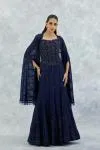 Midnight Blue Georgette Lehenga Set